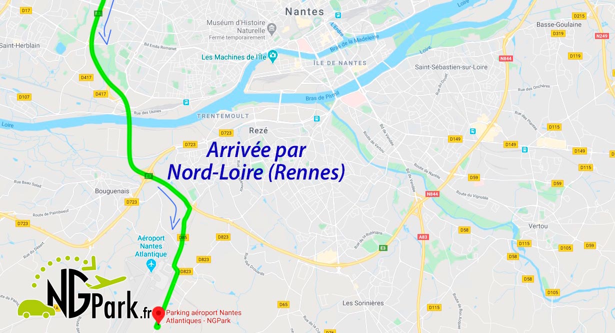 Accès au parking NGPark, parking à 3 minutes de l'aéroport de Nantes Atlantique. Parking pas cher, économique, mais pas gratuit quand même.